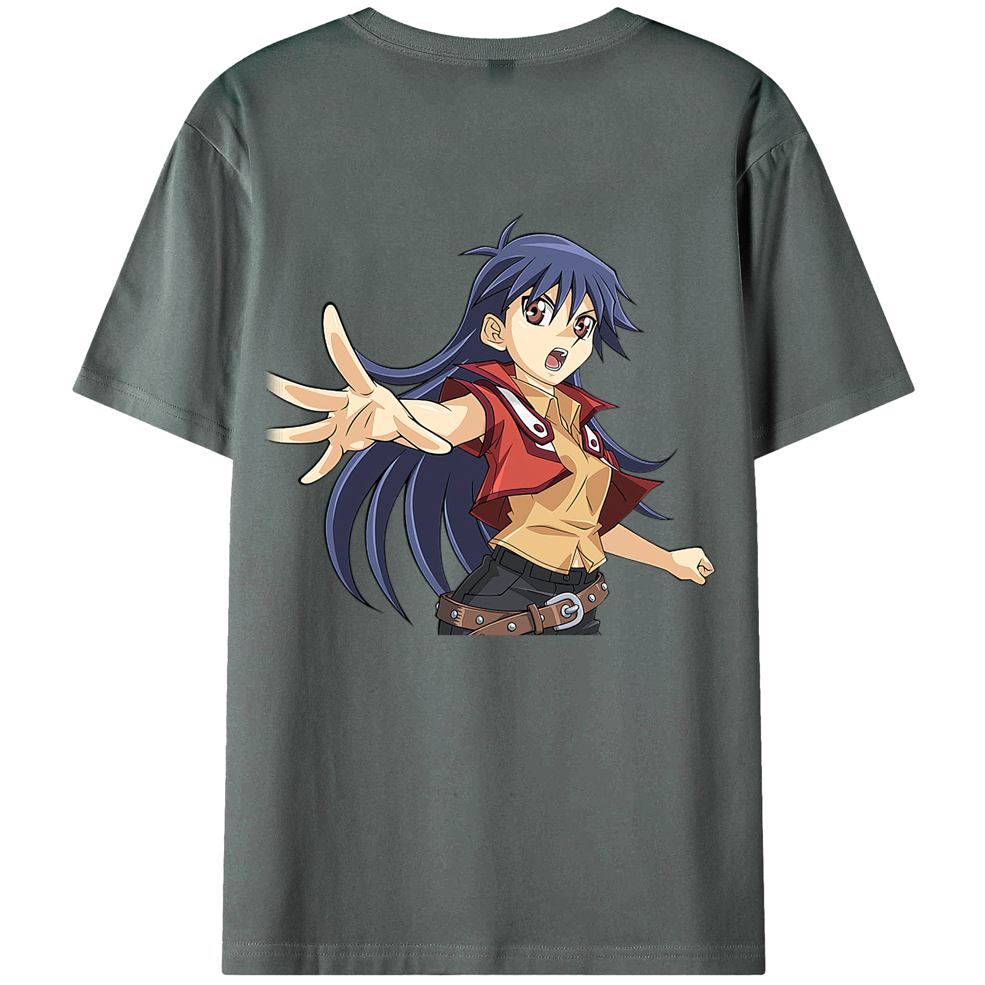 （画像用） 遊☆戯☆王 Yu-Gi-Oh! 綿100％ メンズ半袖Tシャツ（バックプリント） 通気性